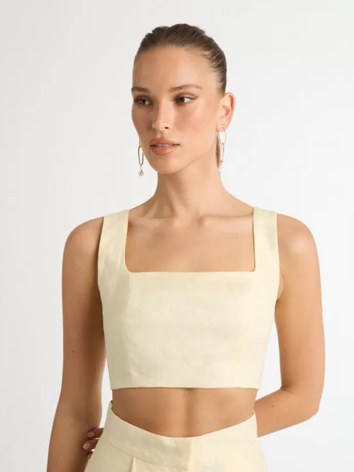 Cheap Lexi Linen Crop Top Woman Crops & Camis