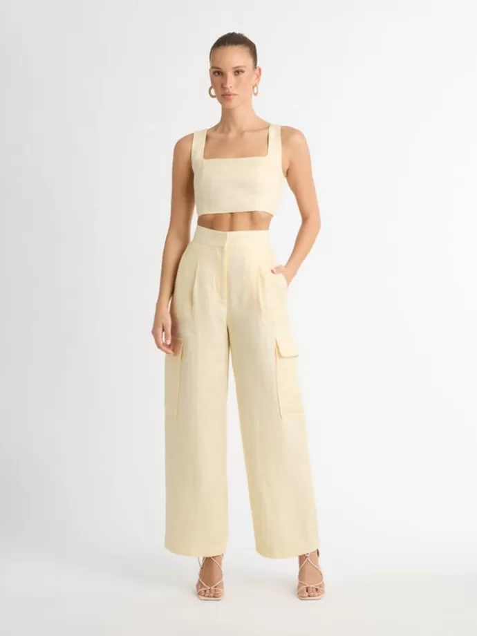 Cheap Lexi Linen Crop Top Woman Crops & Camis